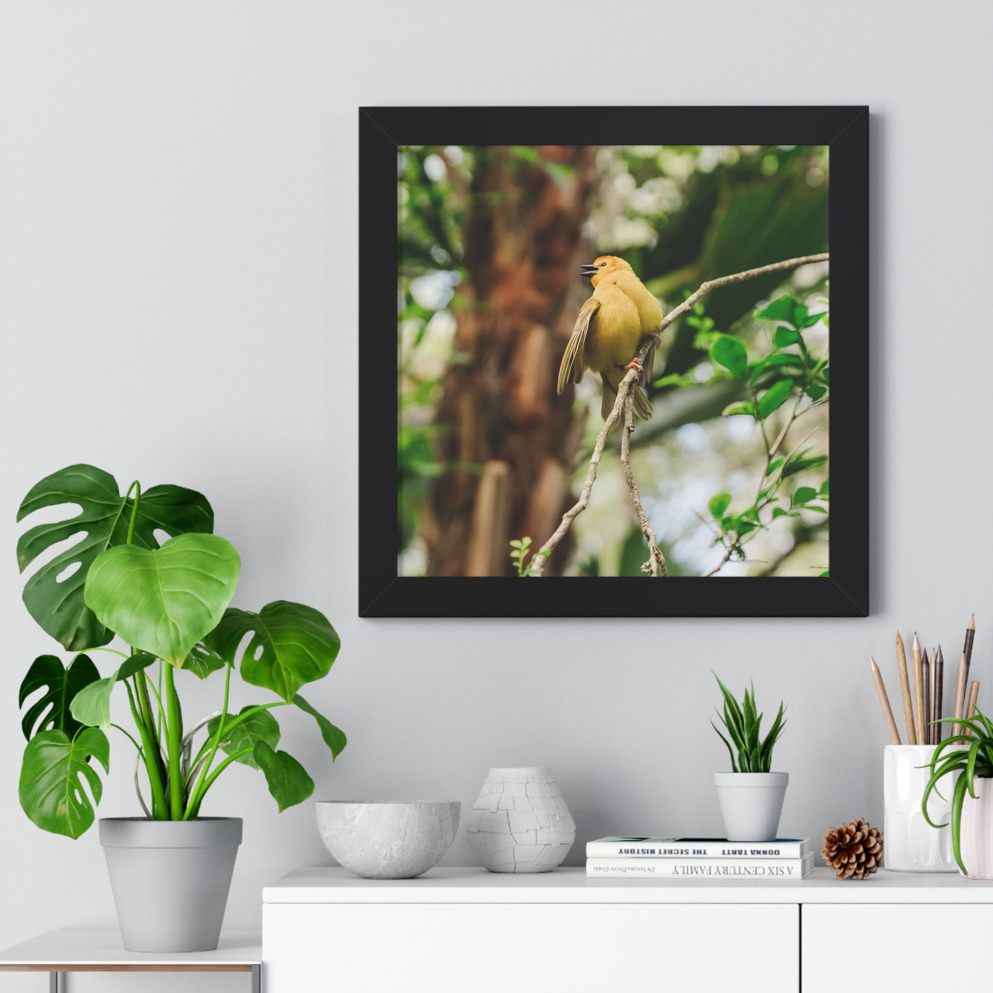 Yellow Bird of Animal Realm - Framed Print