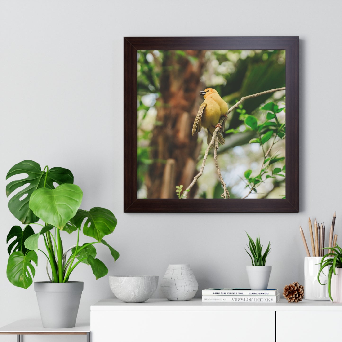 Yellow Bird of Animal Realm - Framed Print