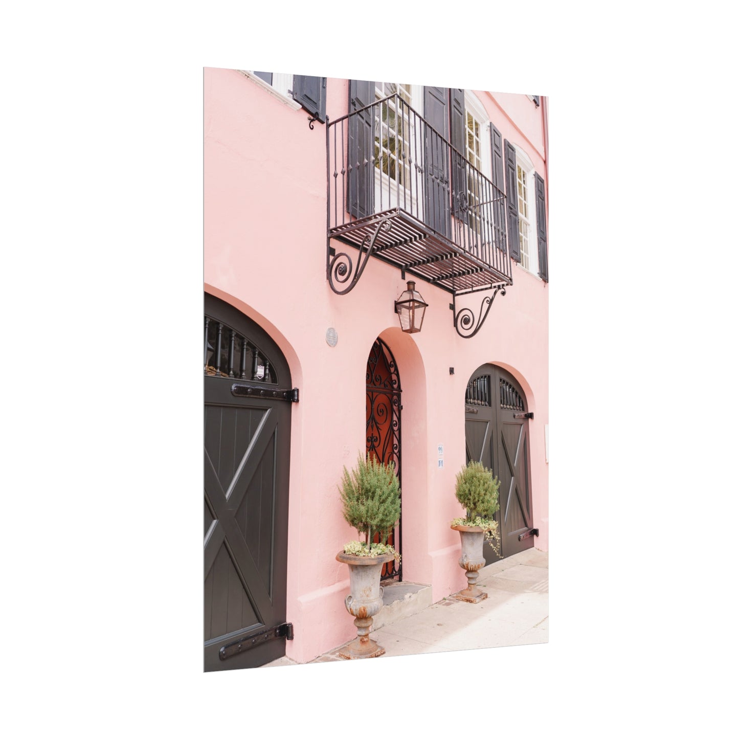 Charleston South Carolina Rainbow Row in Pink - Unframed Print