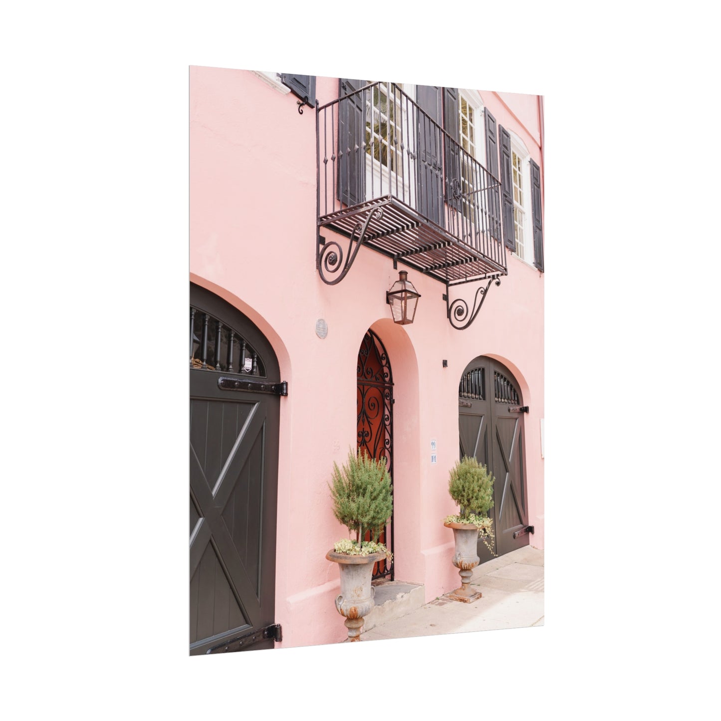 Charleston South Carolina Rainbow Row in Pink - Unframed Print