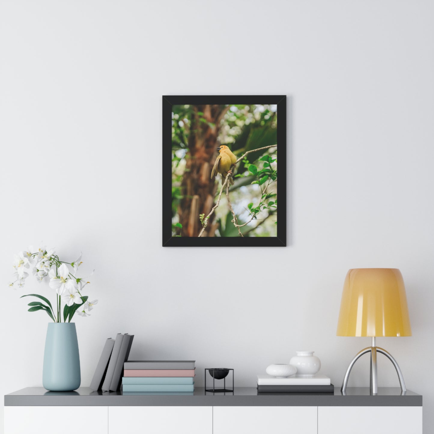 Yellow Bird of Animal Realm - Framed Print