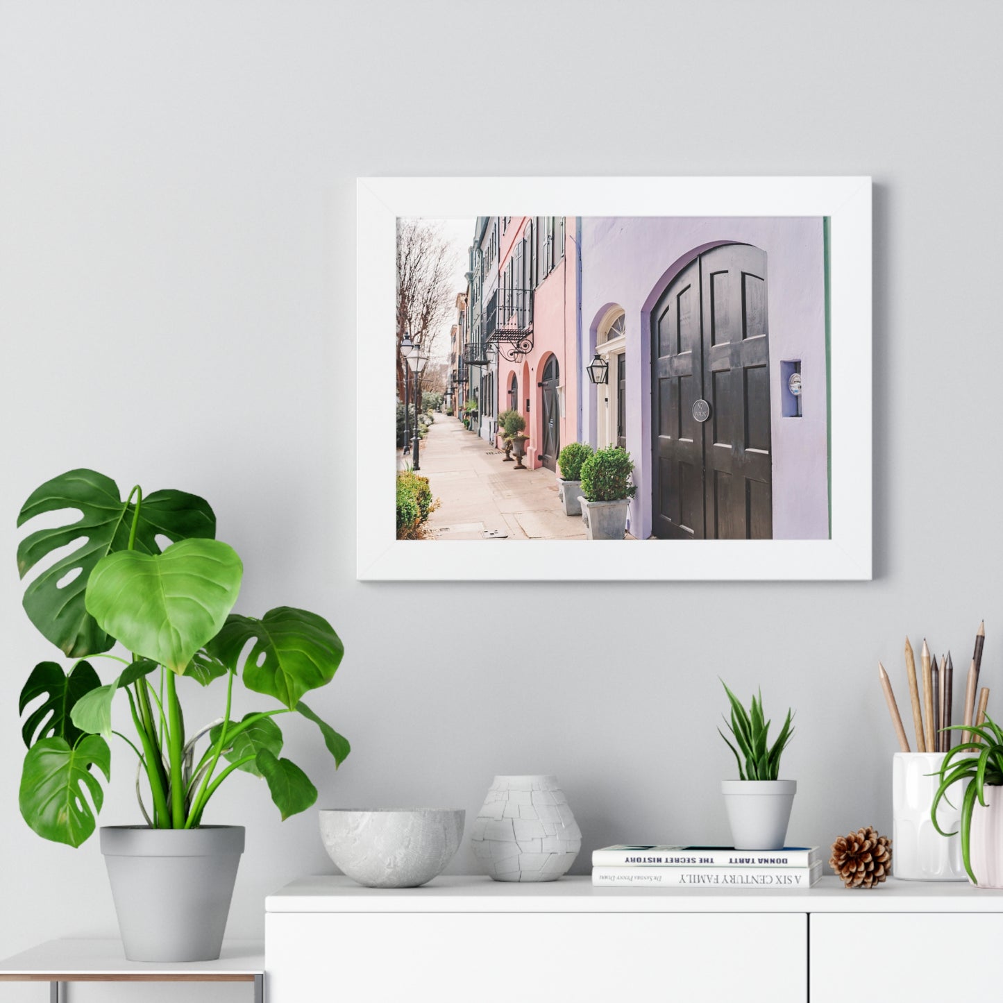 Charleston's Rainbow Row - Framed Print