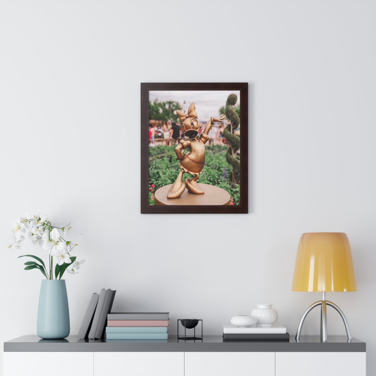 Golden Girly Duck - Framed Print