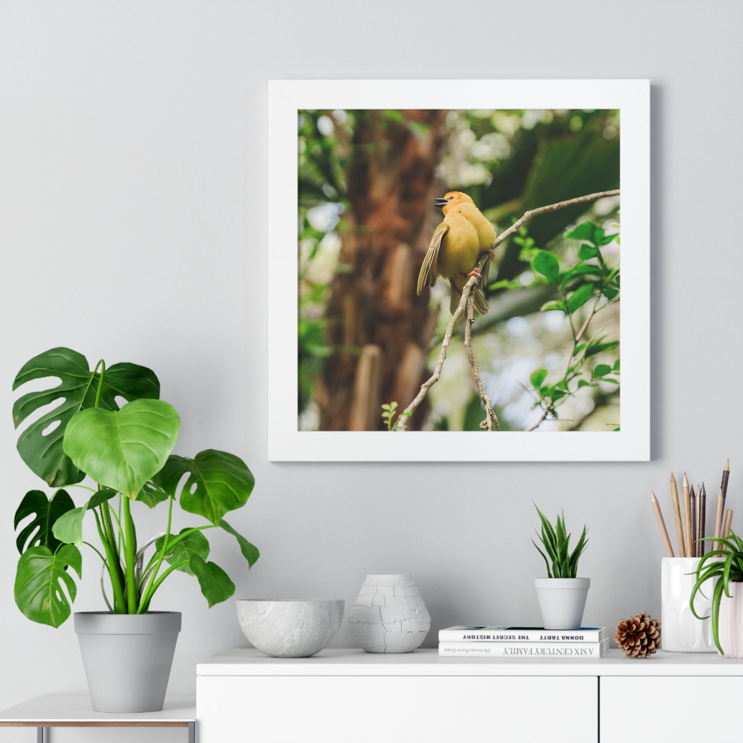 Yellow Bird of Animal Realm - Framed Print