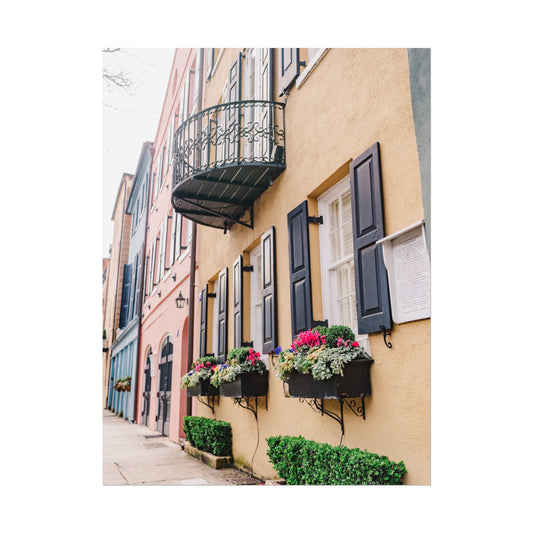 Charleston South Carolina Rainbow Row in Yellow - Unframed Print