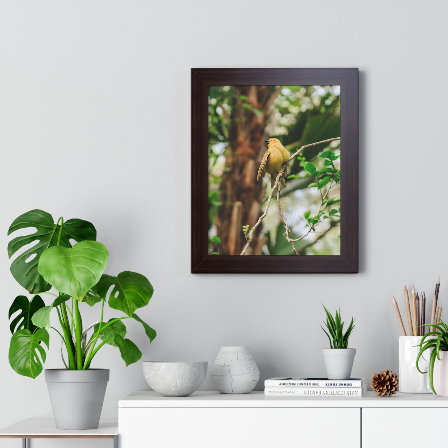 Yellow Bird of Animal Realm - Framed Print