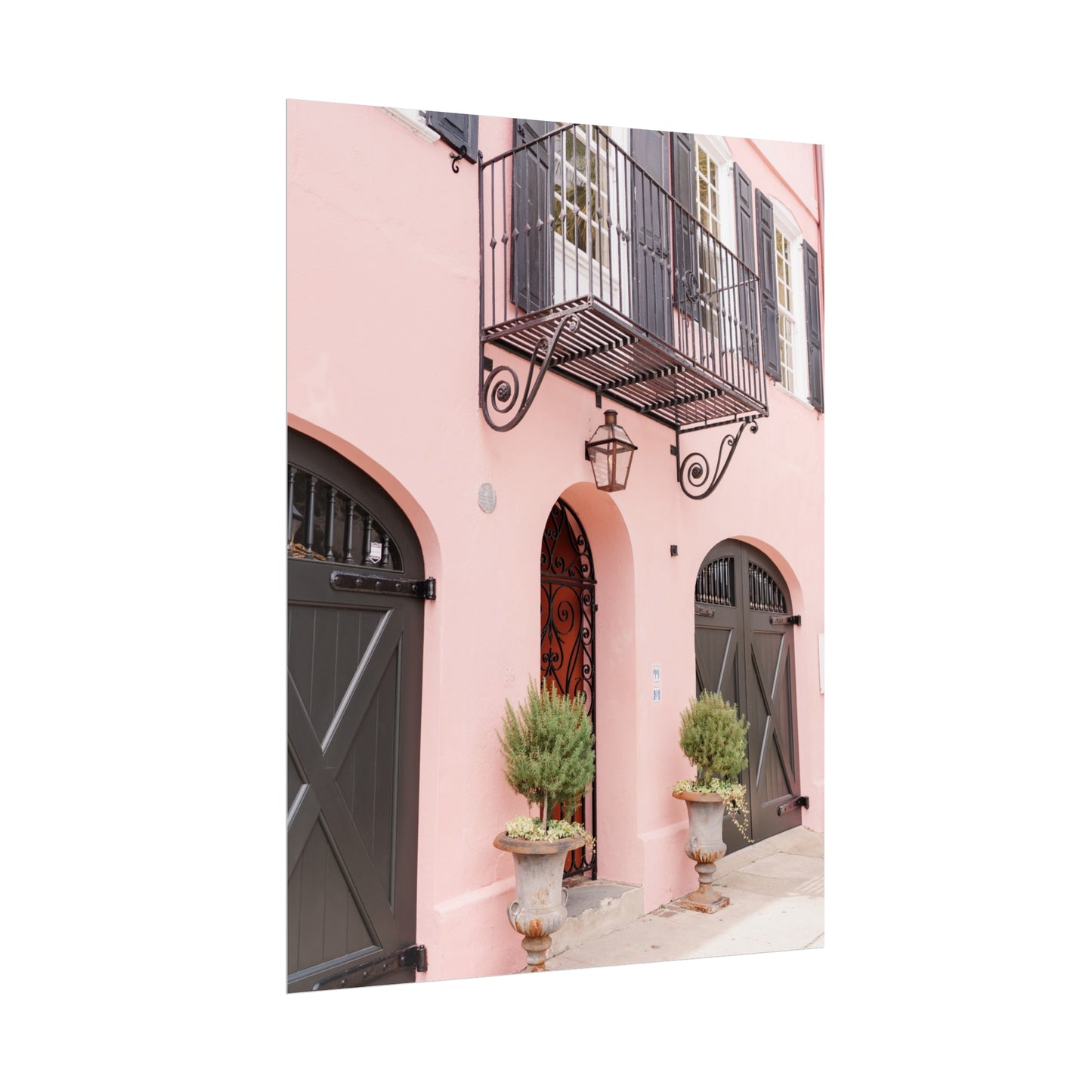 Charleston South Carolina Rainbow Row in Pink - Unframed Print