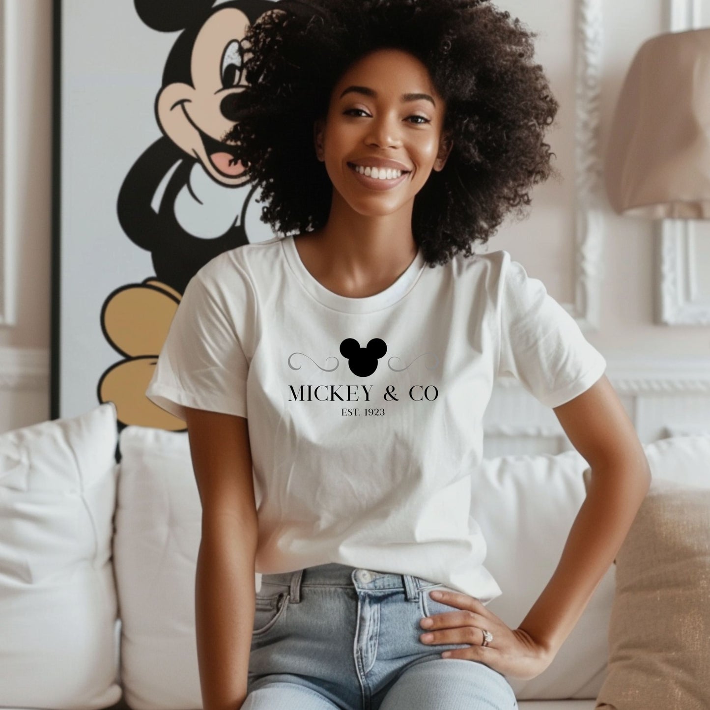 Mickey & Co Black Lettering T-Shirt