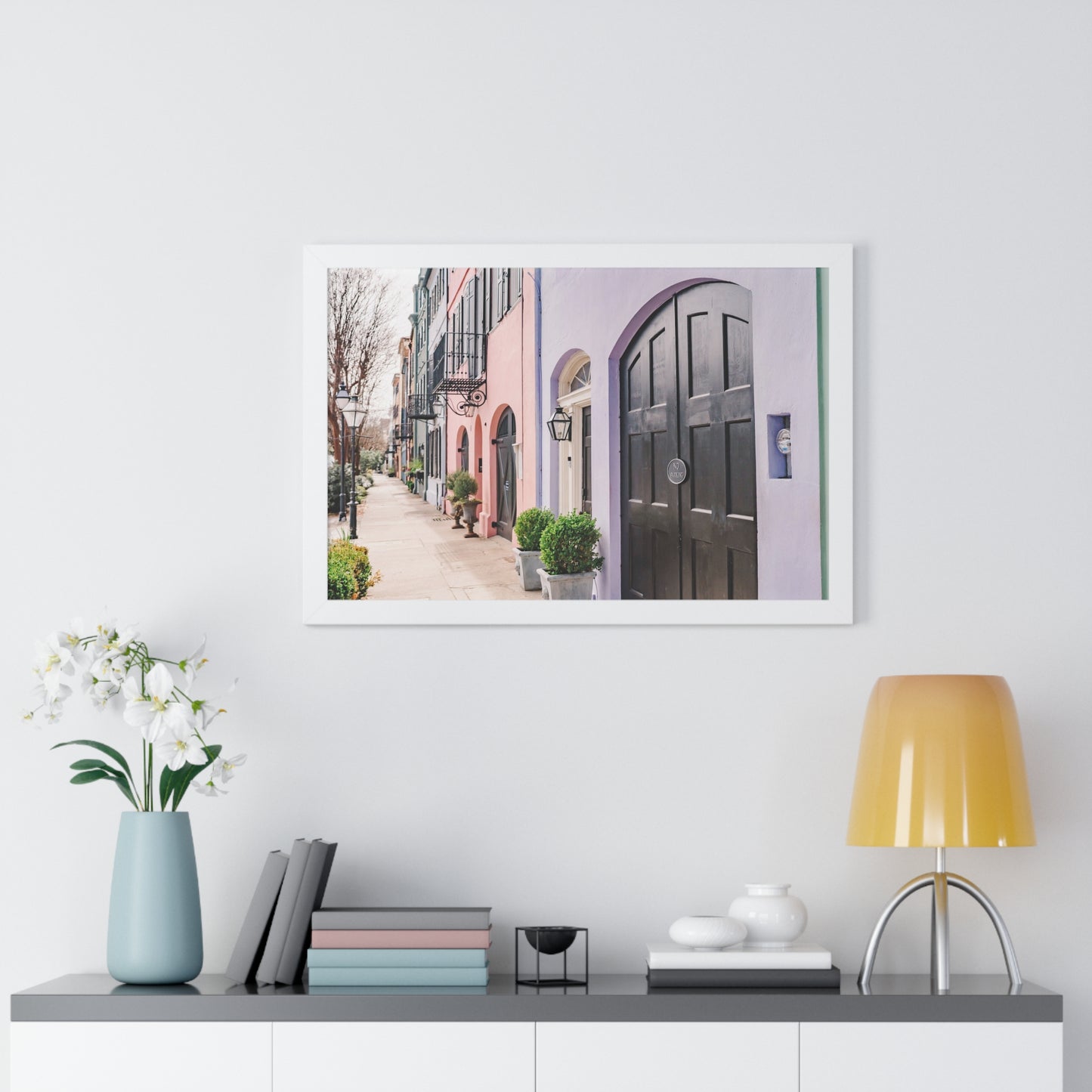 Charleston's Rainbow Row - Framed Print