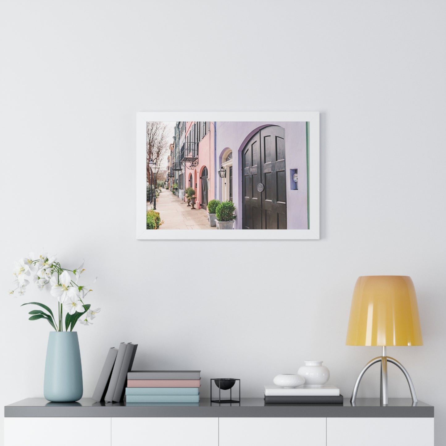 Charleston's Rainbow Row - Framed Print