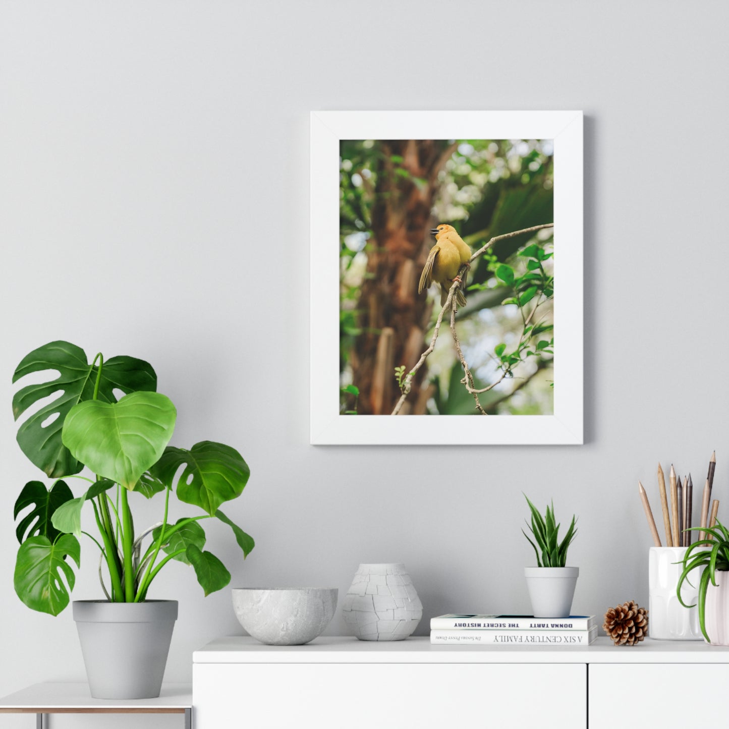 Yellow Bird of Animal Realm - Framed Print