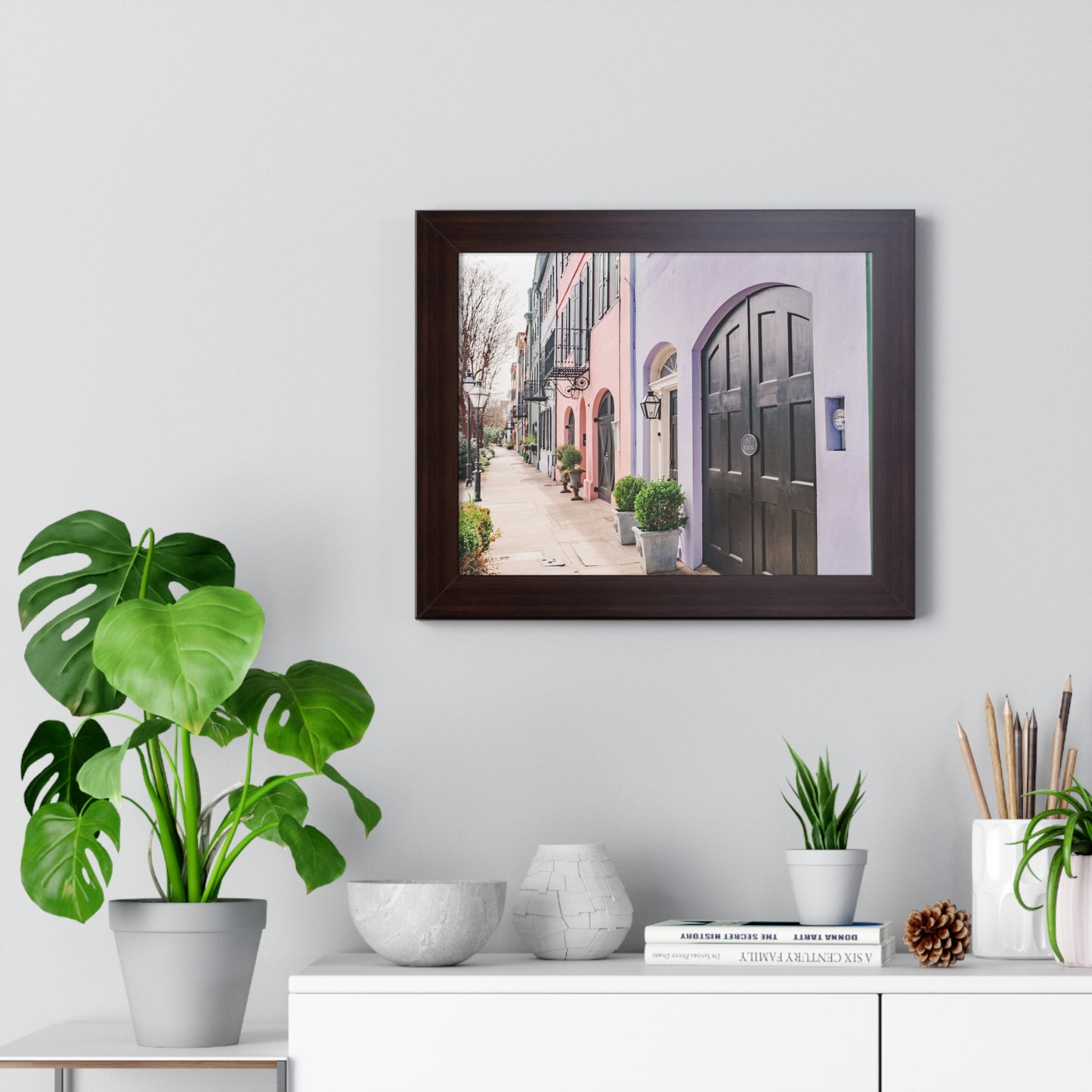 Charleston's Rainbow Row - Framed Print