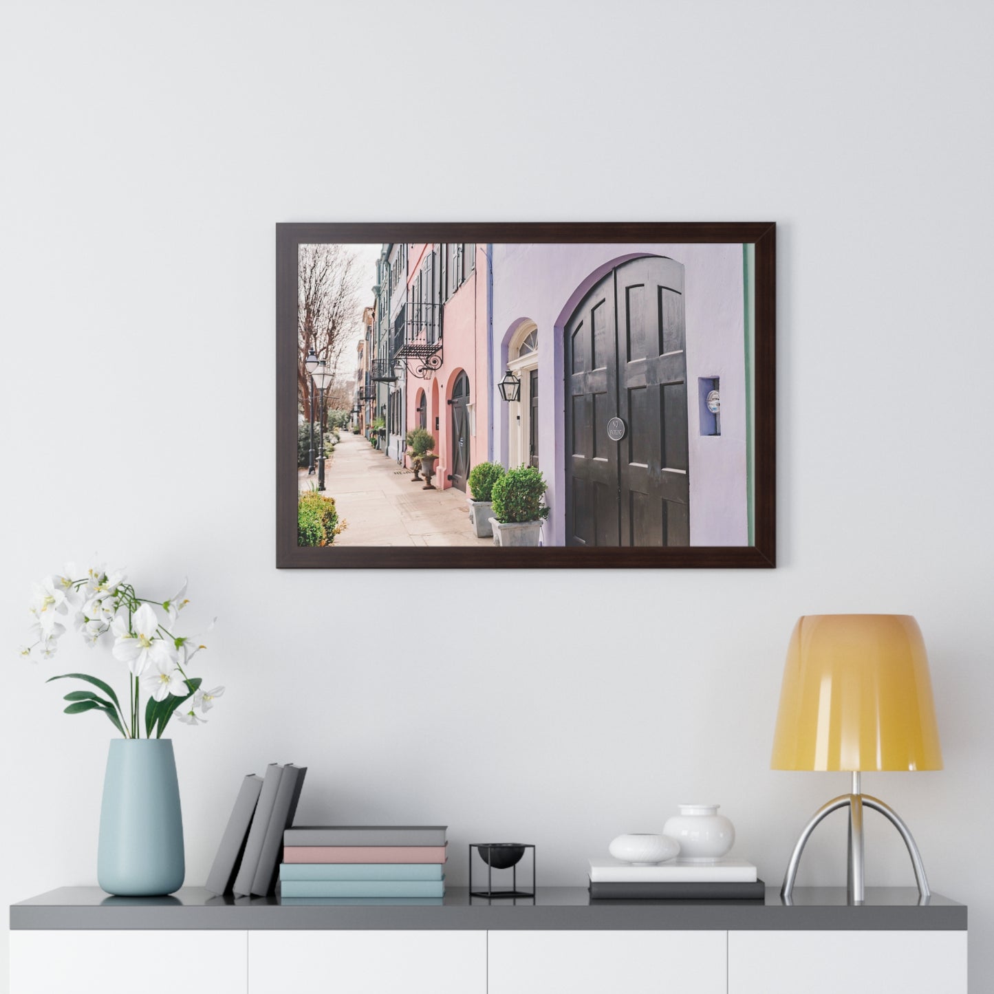 Charleston's Rainbow Row - Framed Print