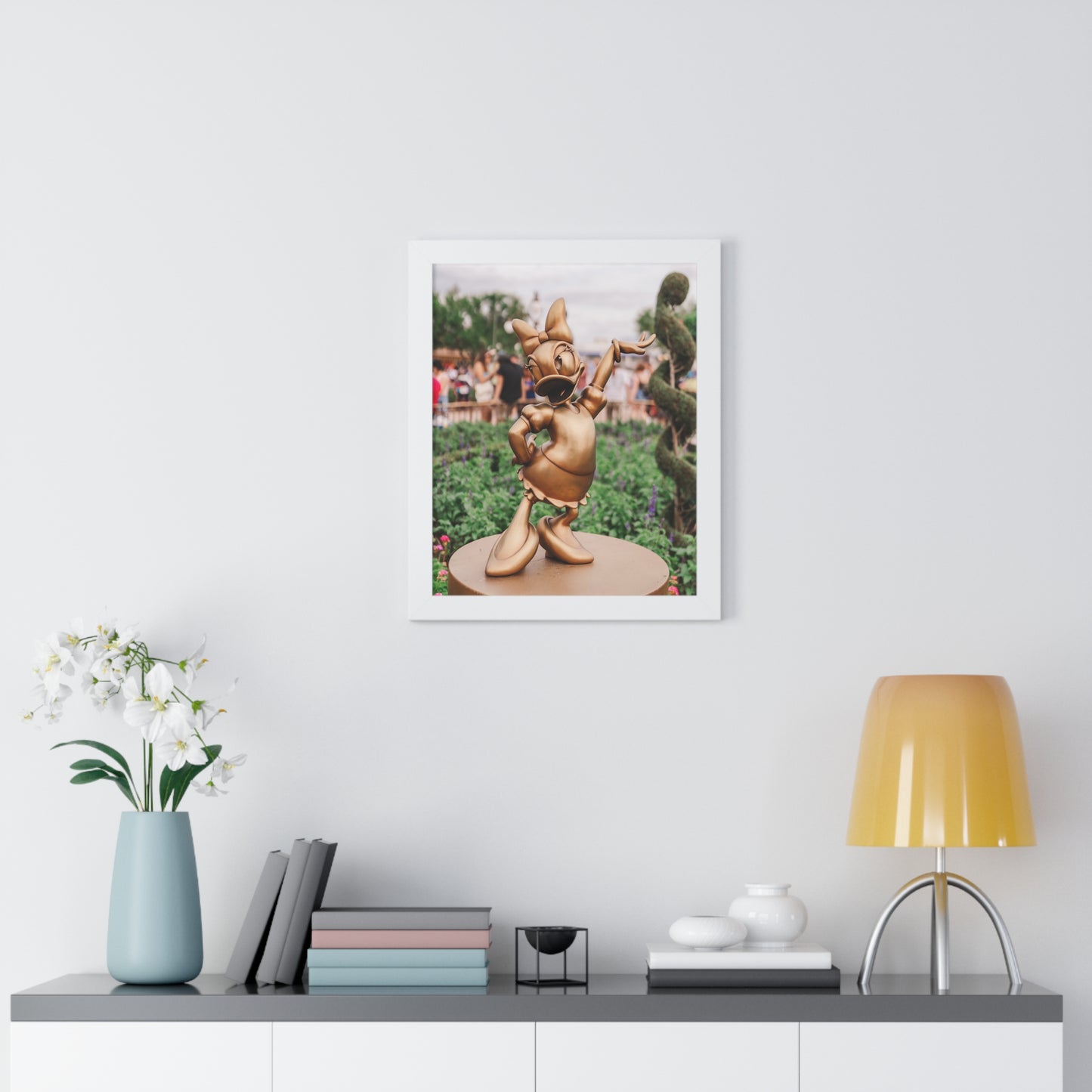 Golden Girly Duck - Framed Print