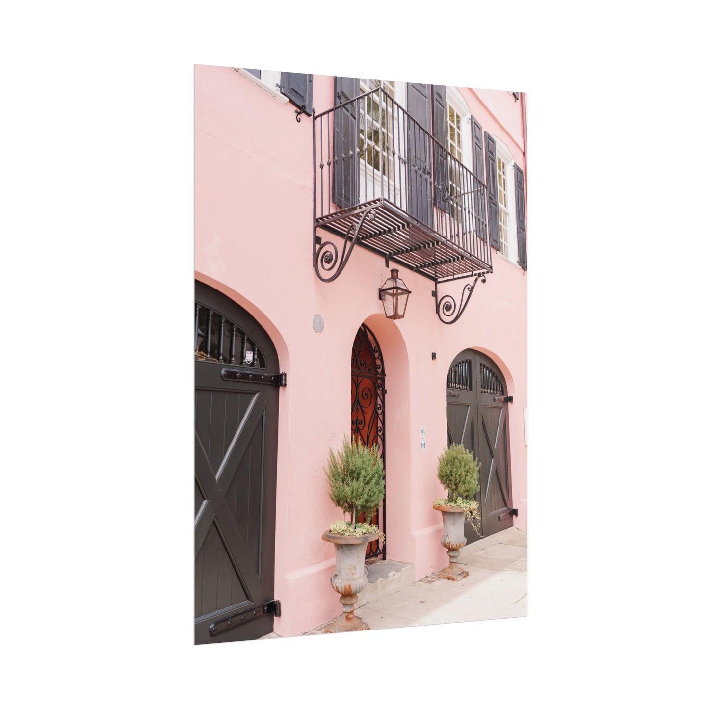 Charleston South Carolina Rainbow Row in Pink - Unframed Print