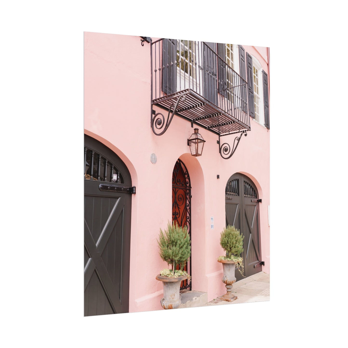 Charleston South Carolina Rainbow Row in Pink - Unframed Print