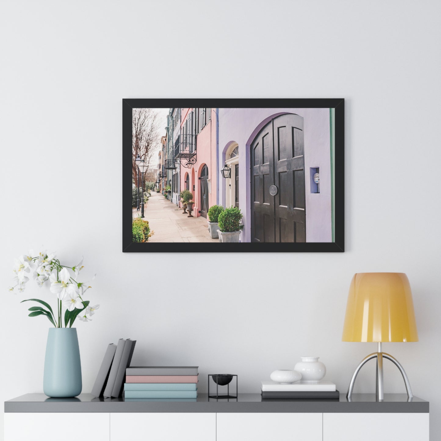 Charleston's Rainbow Row - Framed Print