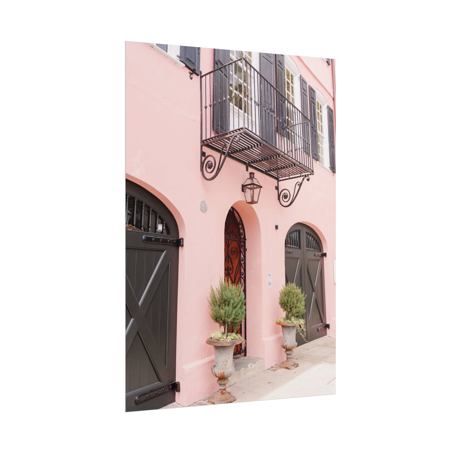 Charleston South Carolina Rainbow Row in Pink - Unframed Print