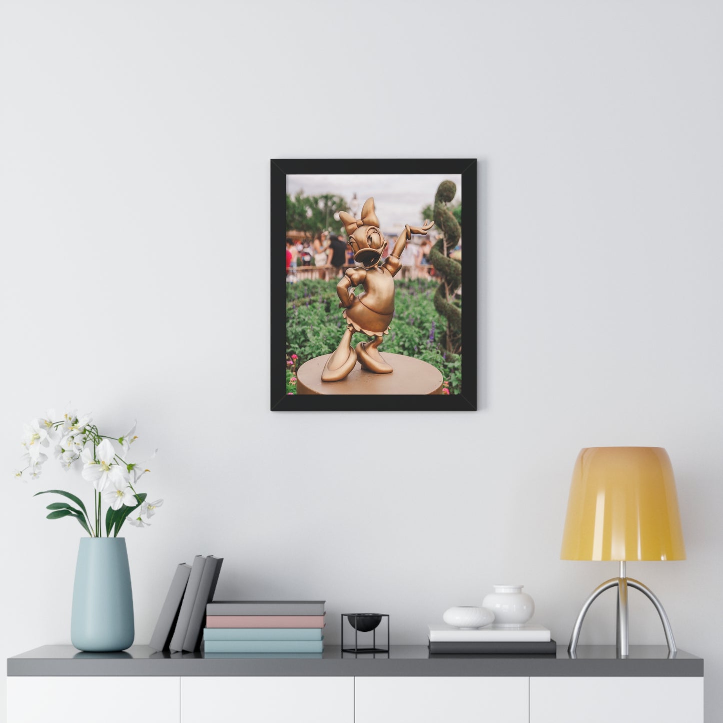 Golden Girly Duck - Framed Print