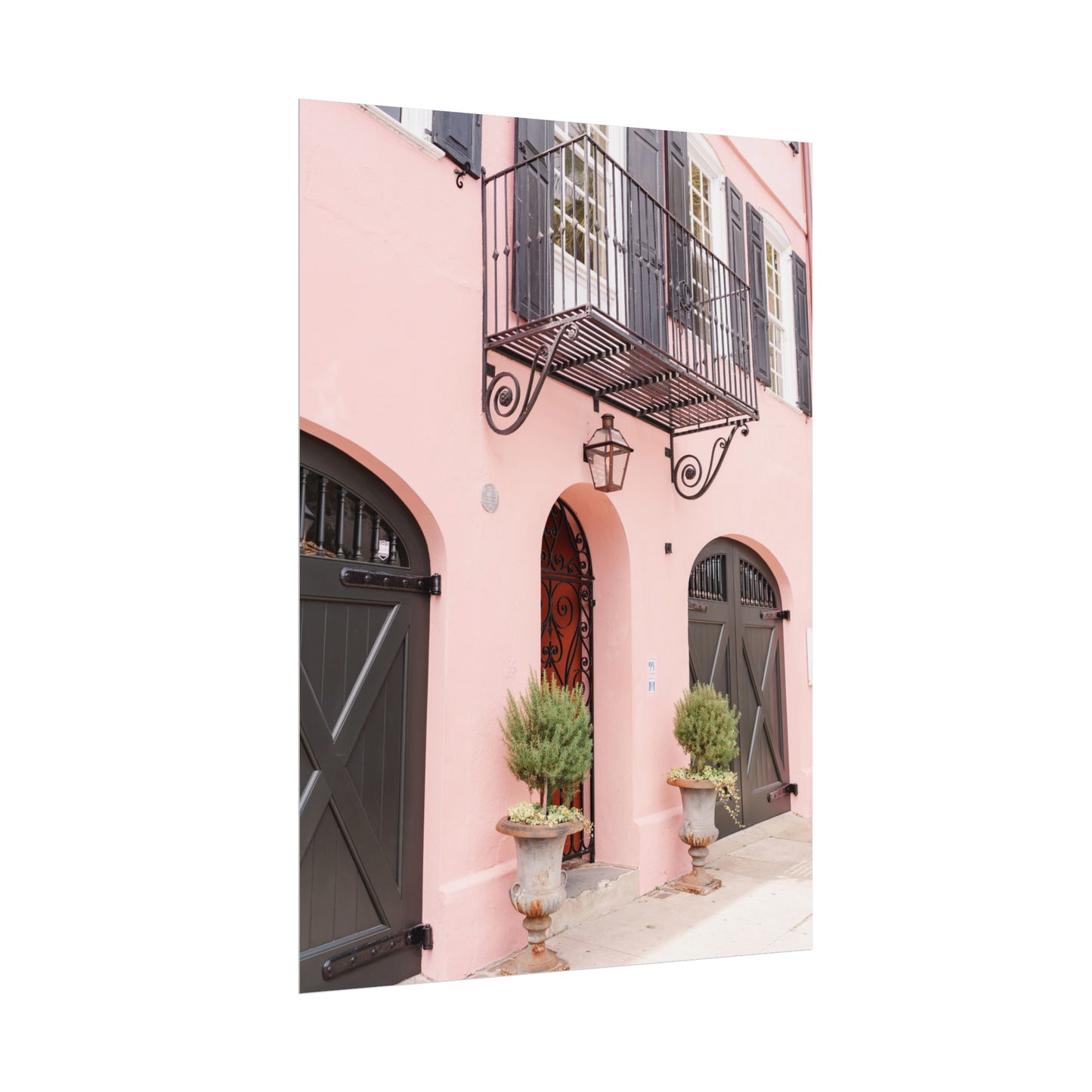 Charleston South Carolina Rainbow Row in Pink - Unframed Print