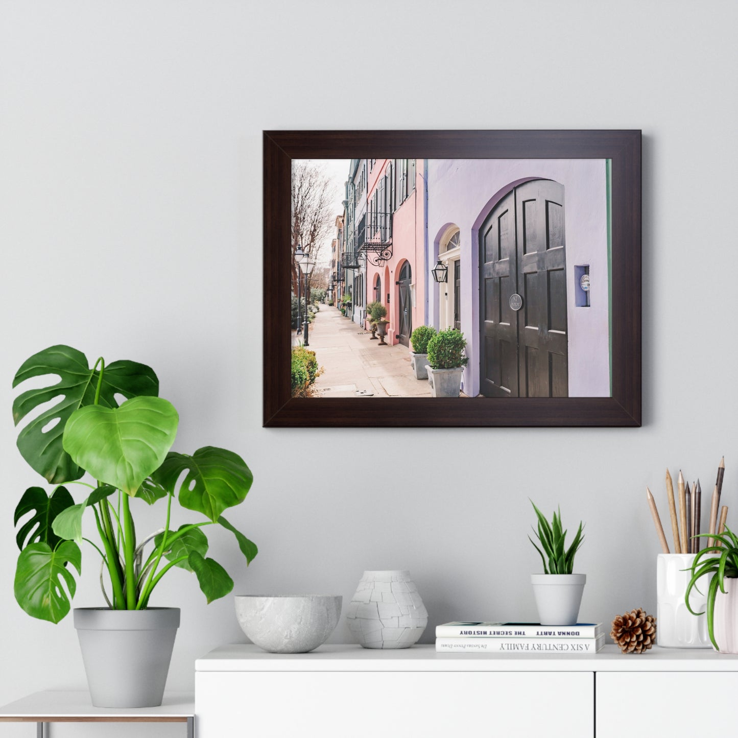 Charleston's Rainbow Row - Framed Print