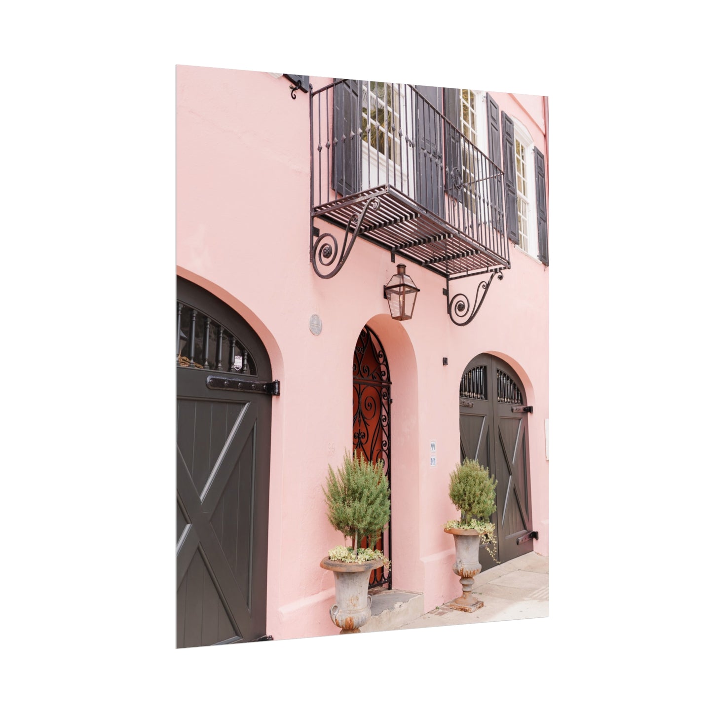 Charleston South Carolina Rainbow Row in Pink - Unframed Print