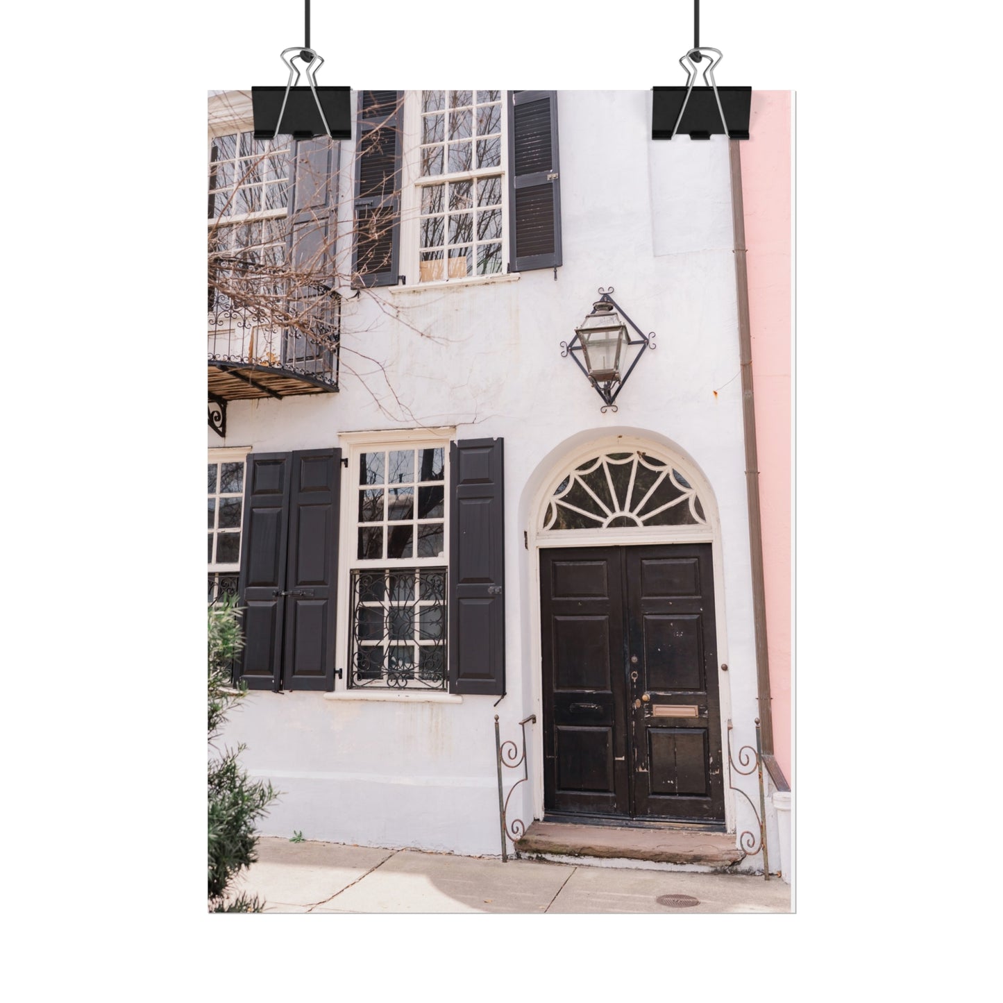 Copy of Charleston South Carolina Rainbow Row in Blue - Unframed Print